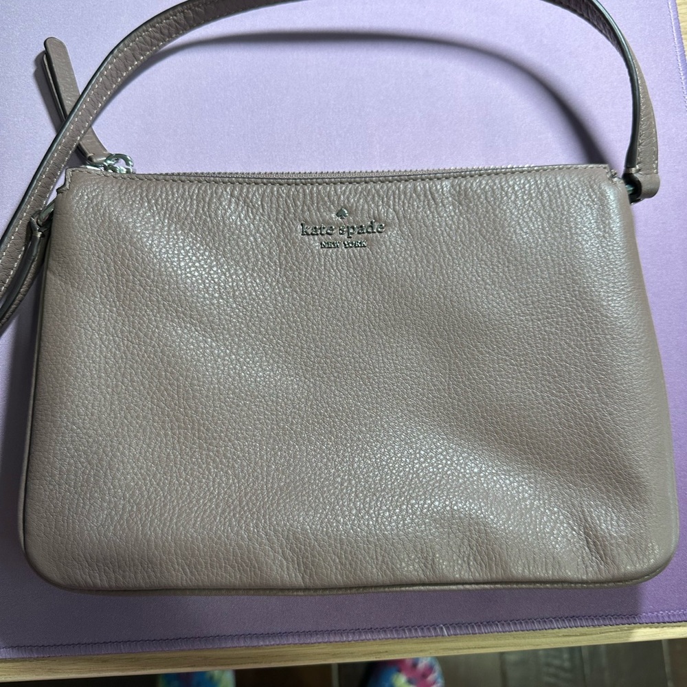 Kate Spade Taupe Leather Shoulder Bag